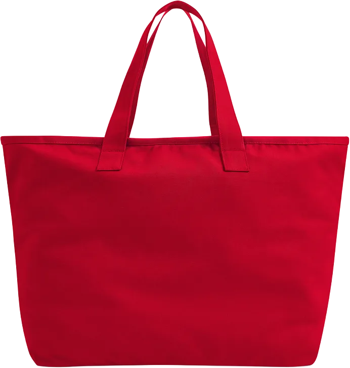 W606 Oversized Heavy Duty Canvas Tote Bag   Scarlet Red (Front on Shot) TestDerivative