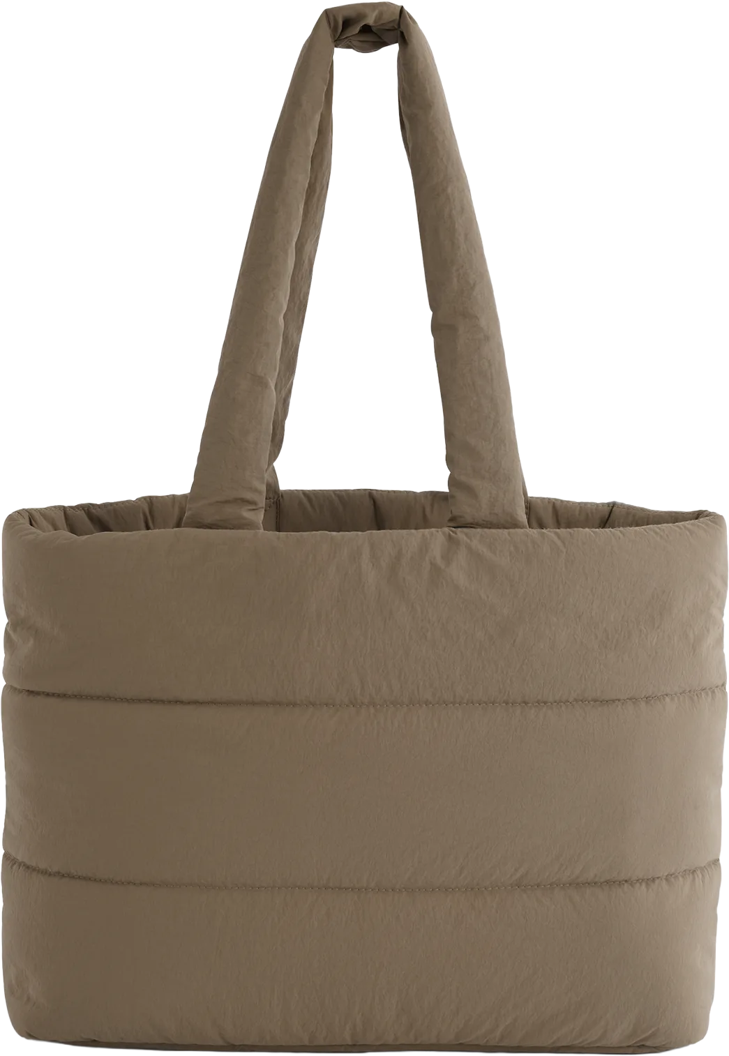 BG701 Quilted Tote Bag   Earthy Green (Front on shot)